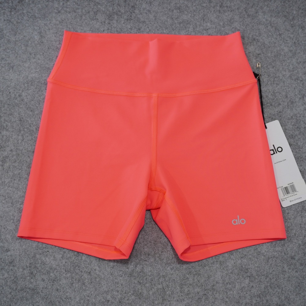 Alo Yoga Women's Large 5" Airlift Energy Shorts Bright Fluorescent Pink Coral